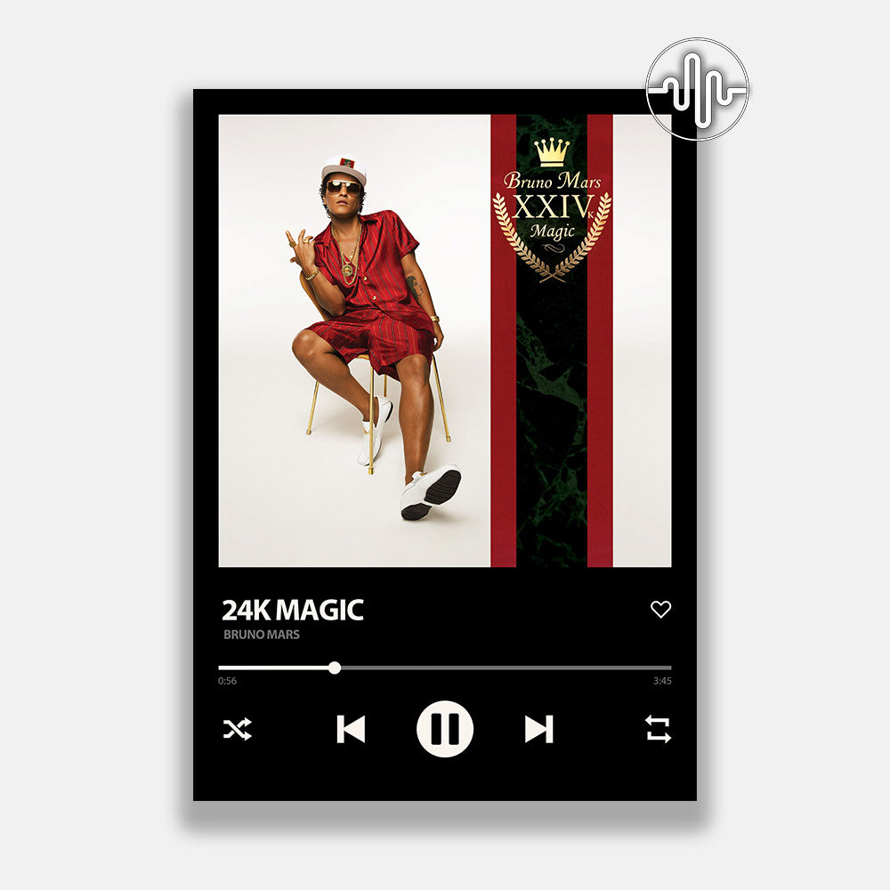 Bruno Mars - 24K Magic | Affiche de chanson numérique