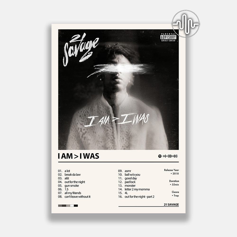 21 Savage - i am>i was | Album cover poster