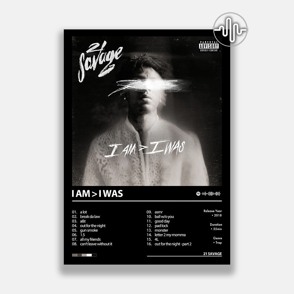 21 Savage - i am>i was | Album cover poster