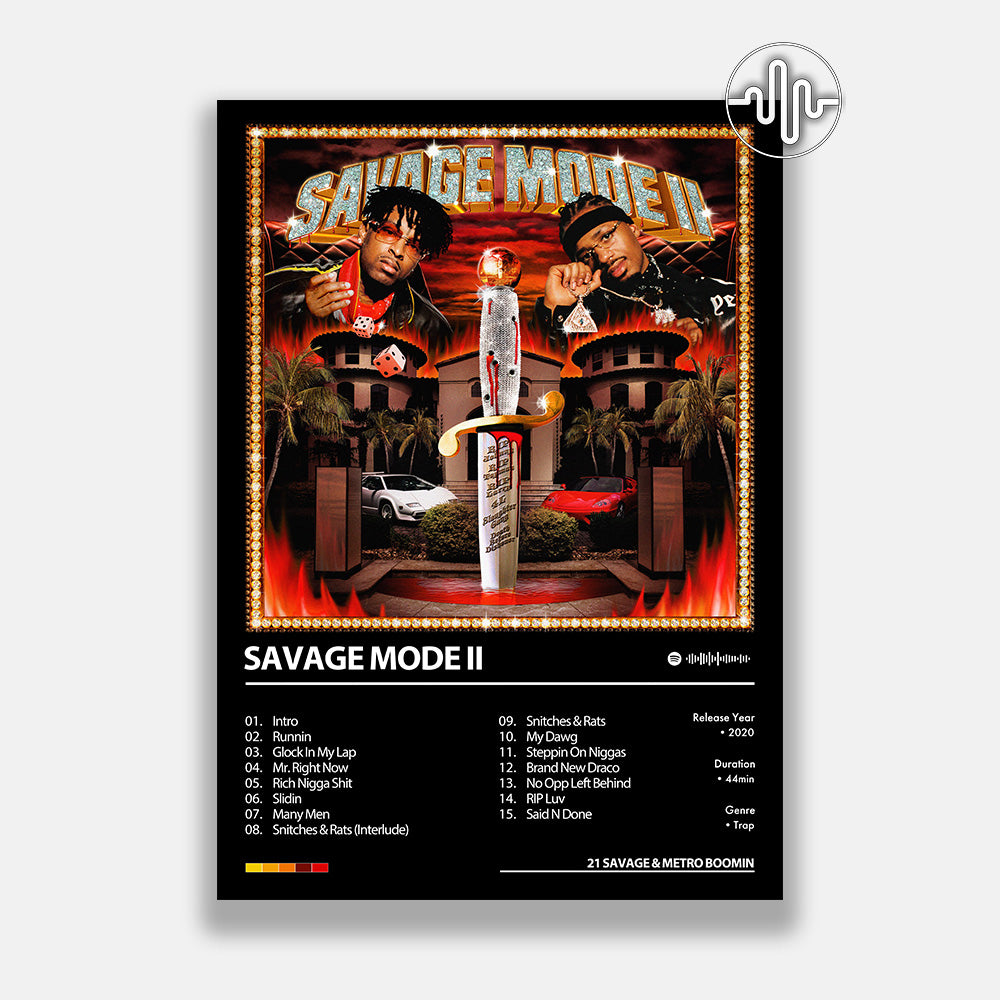 21 Savage & Metro Boomin - Savage Mode 2 | Affiche de couverture d'album numérique