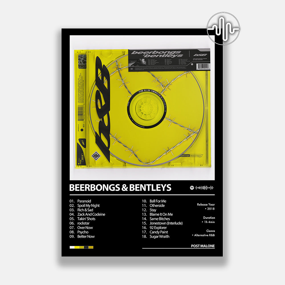 Post Malone - beer bongs & bentleys | Album cover poster