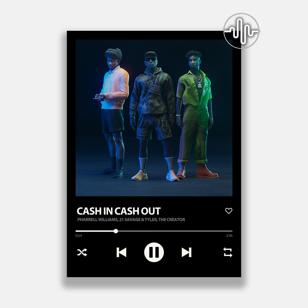 Pharrell Williams, 21 Savage & Tyler, The Creator - Cash In Cash Out | Song poster