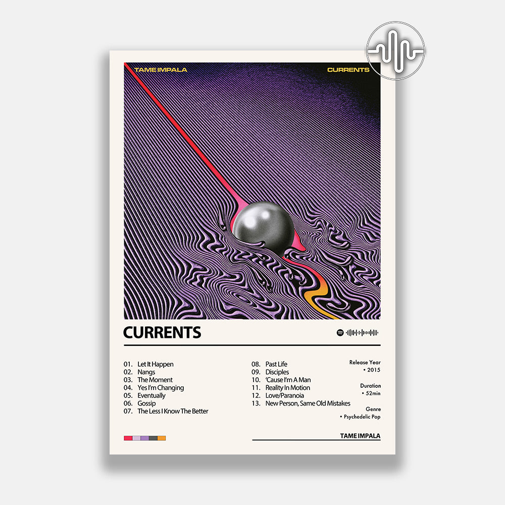 Tame Impala - Currents | Affiche de couverture de l'album