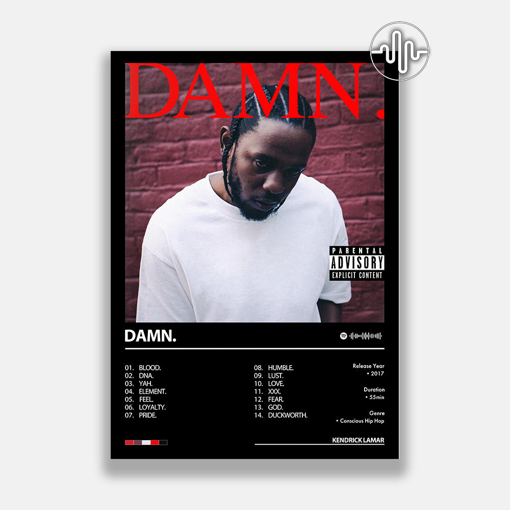 Kendrick Lamar - DAMN. | Affiche de couverture de l'album