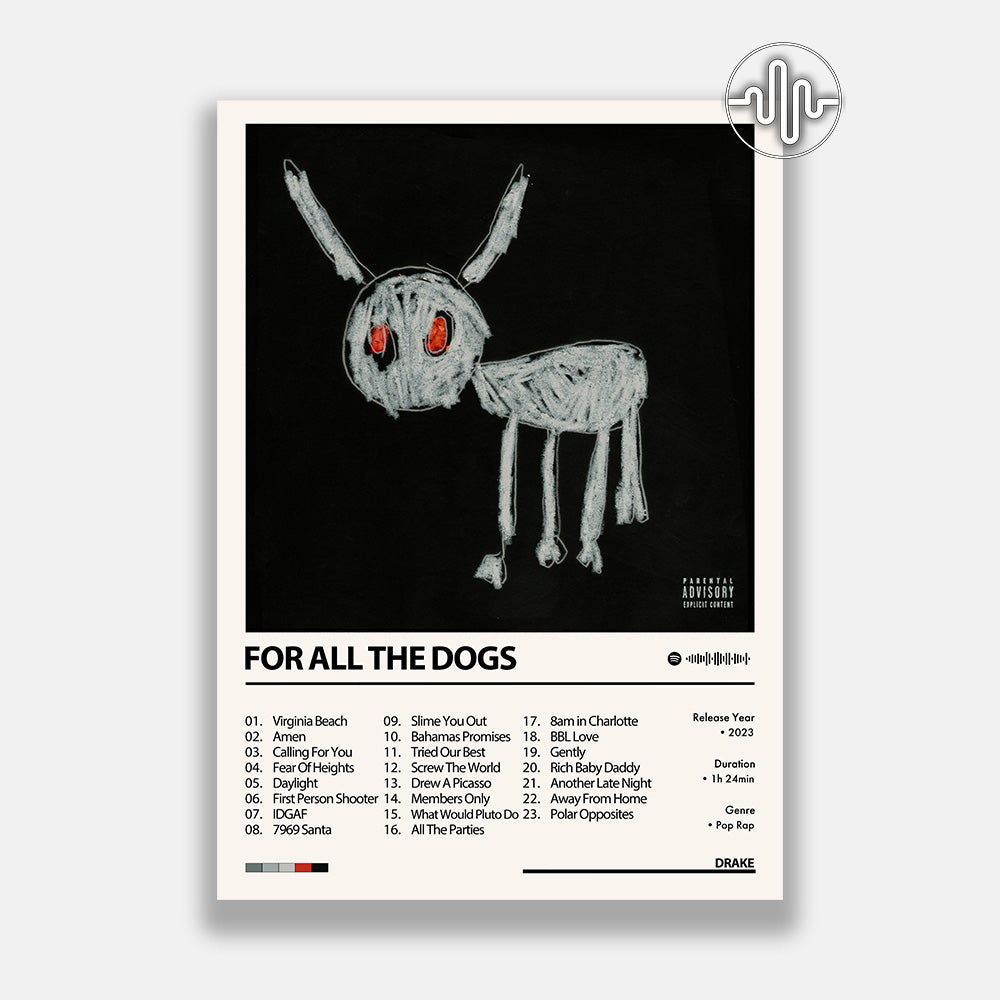 Drake - For All The Dogs | Album cover poster
