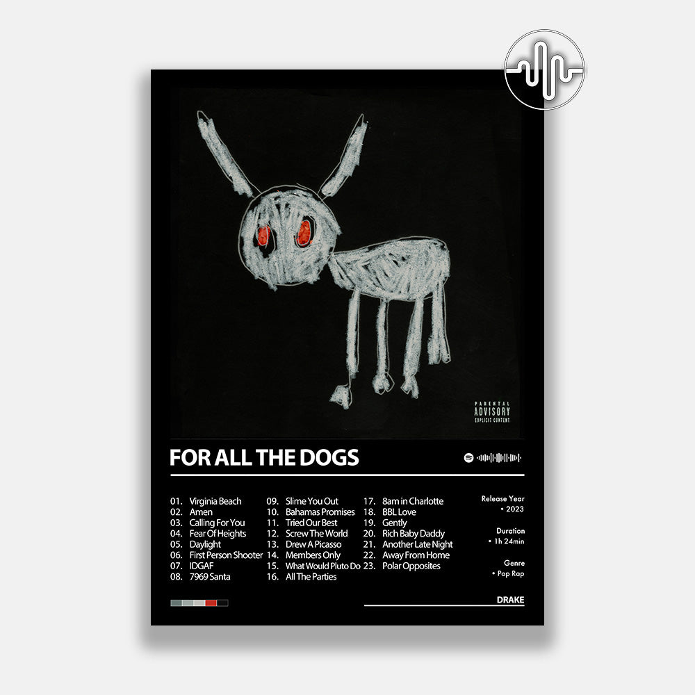Drake - For All The Dogs | Album cover poster