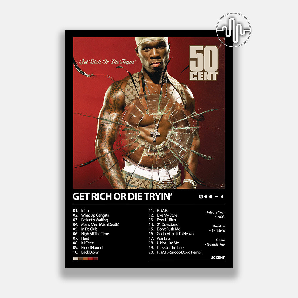 50 Cent - Get Rich Or Die Tryin' | Affiche de couverture d'album numérique