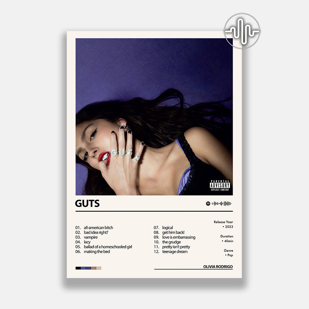 Olivia Rodrigo - GUTS | Album cover poster