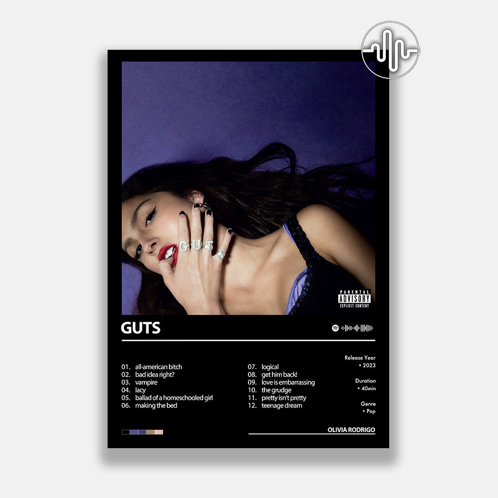 Olivia Rodrigo - GUTS | Album cover poster