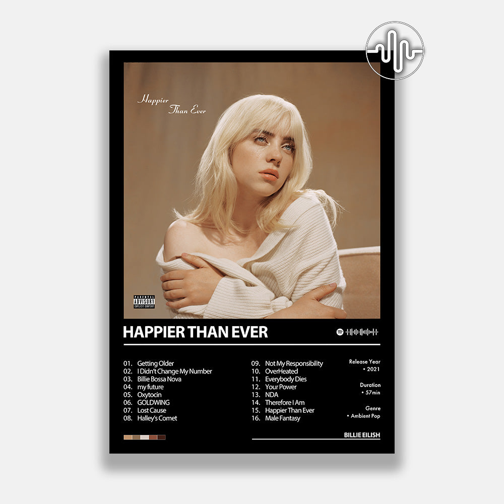 Billie Eilish - Happier Than Ever | Album cover poster