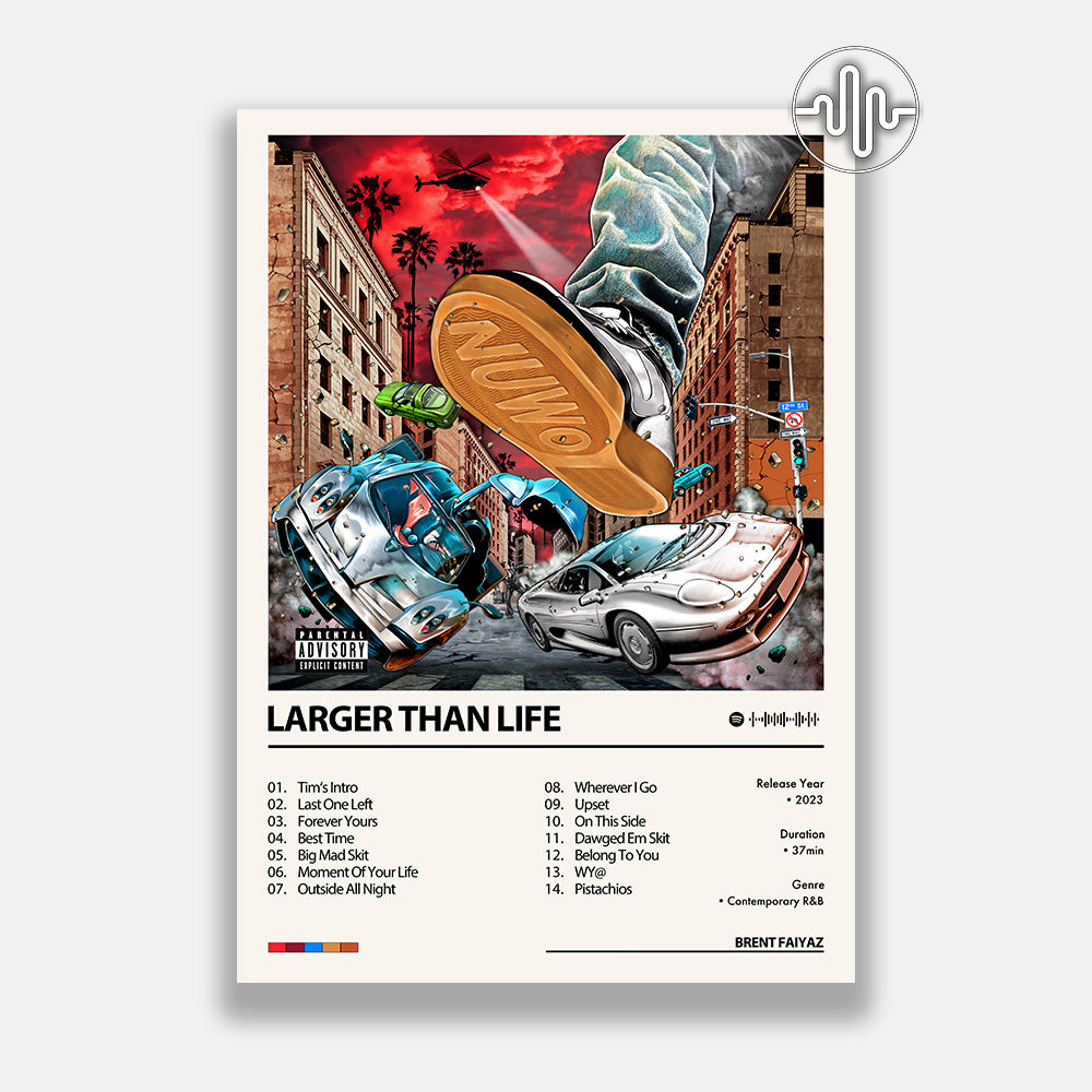 Brent Faiyaz - Larger Than Life | Digital album cover poster
