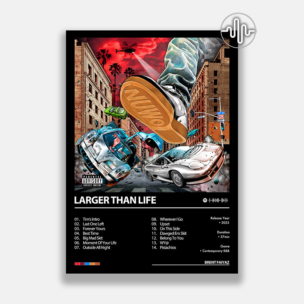 Brent Faiyaz - Larger Than Life | Digital album cover poster