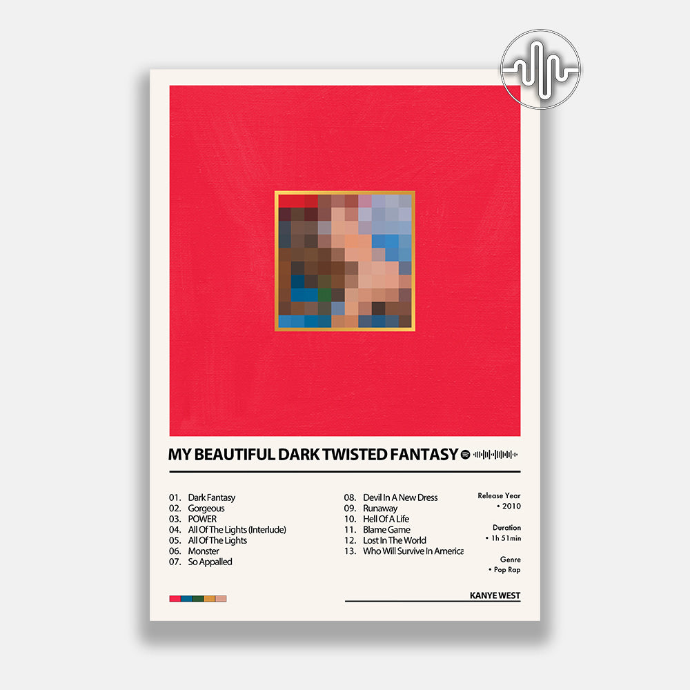 Kanye West - My Beautiful Dark Twisted Fantasy | Digital album cover poster