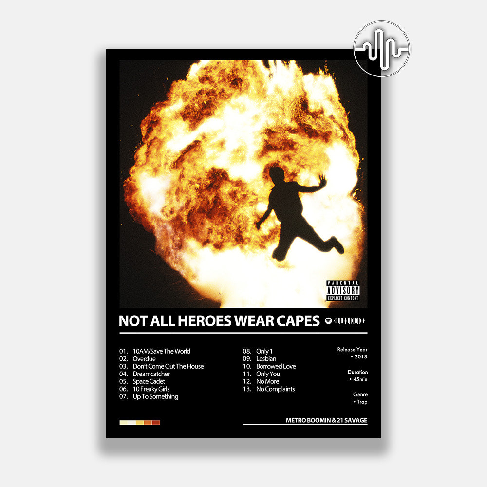 Metro Boomin & 21 Savage - NOT ALL HEROES WEAR CAPES | Album cover poster