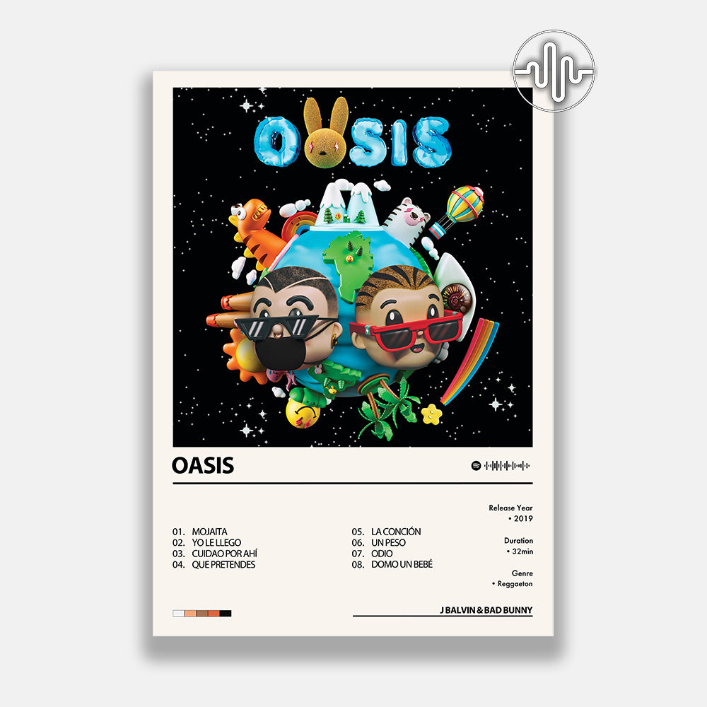 J Balvin & Bad Bunny - OASIS | Album cover poster