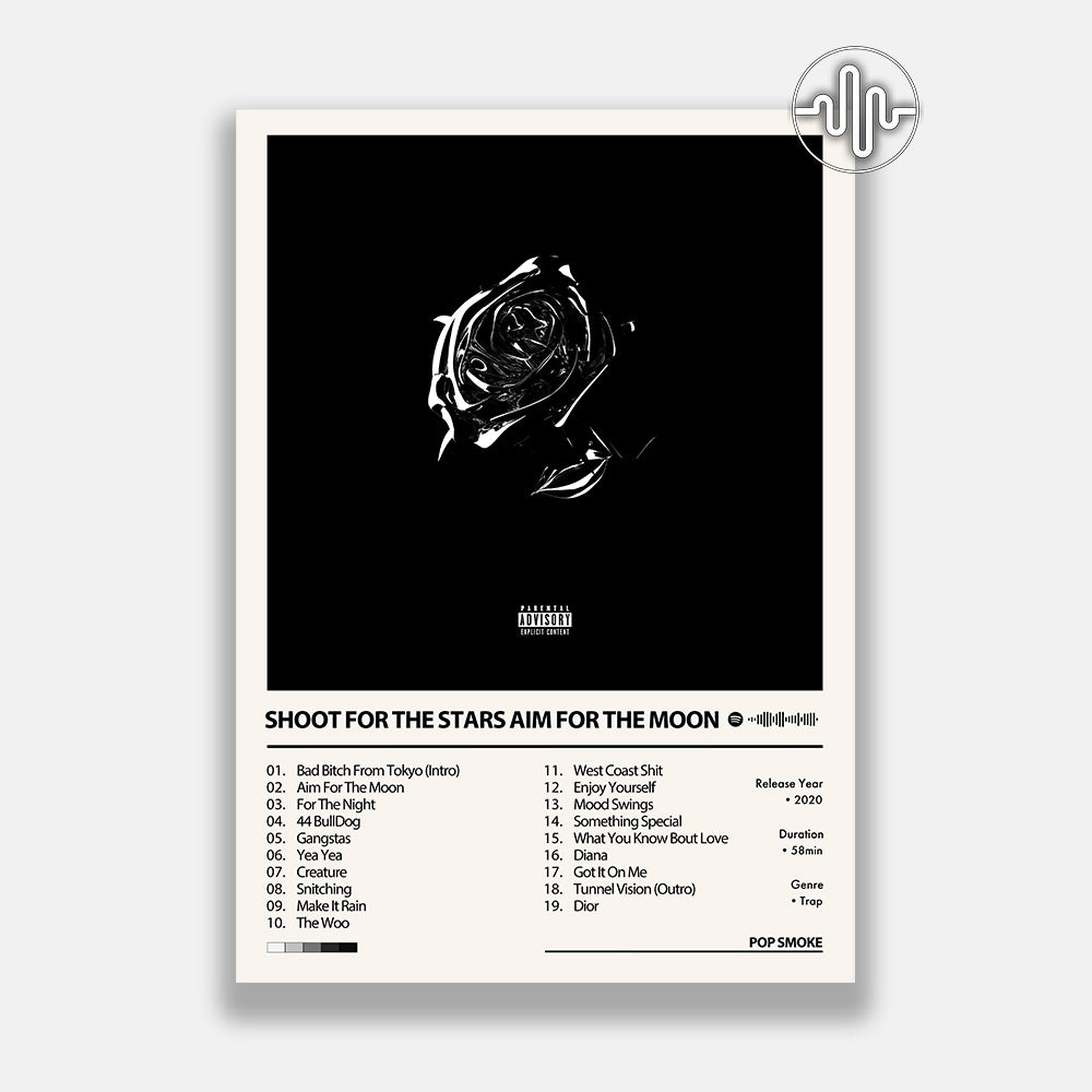 Pop Smoke - Shoot For The Stars Aim For The Moon | Album cover poster