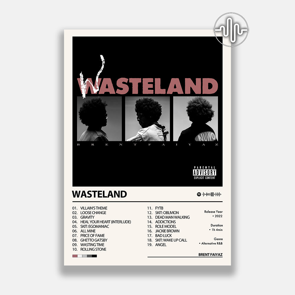 Brent Faiyaz - Wasteland | Album cover poster