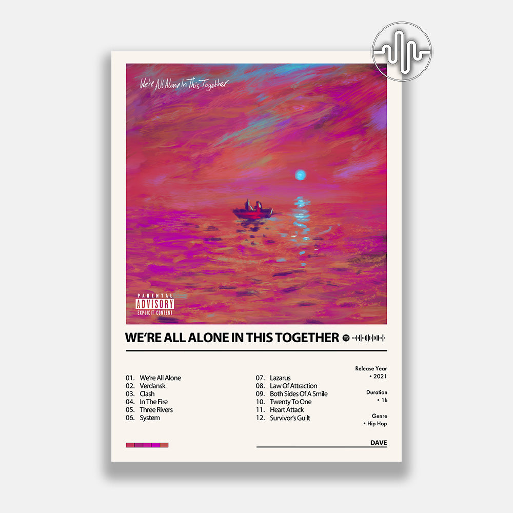 Dave - We're All Alone In This Together | Album cover poster