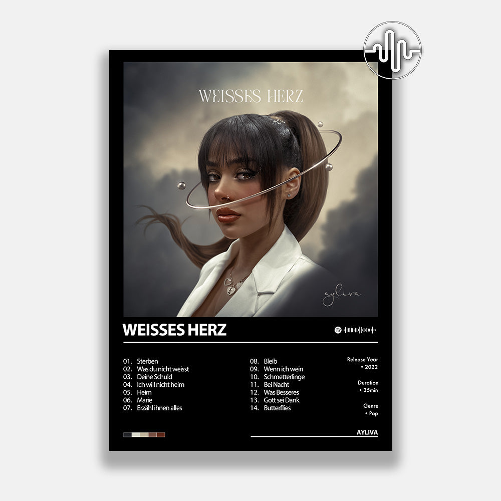 AYLIVA - Weisses Herz | Album Cover Poster