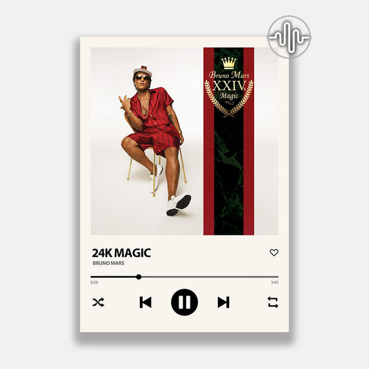 Bruno Mars - 24K Magic | Affiche de chanson numérique