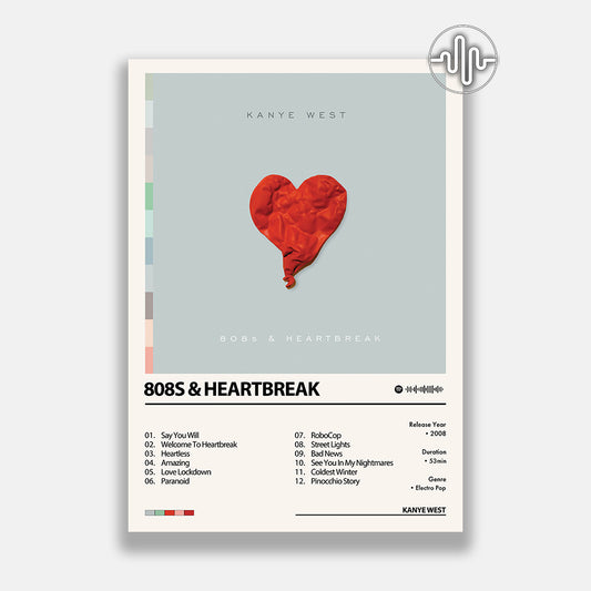 Kanye West - 808s & Heartbreaks | Digital album cover poster