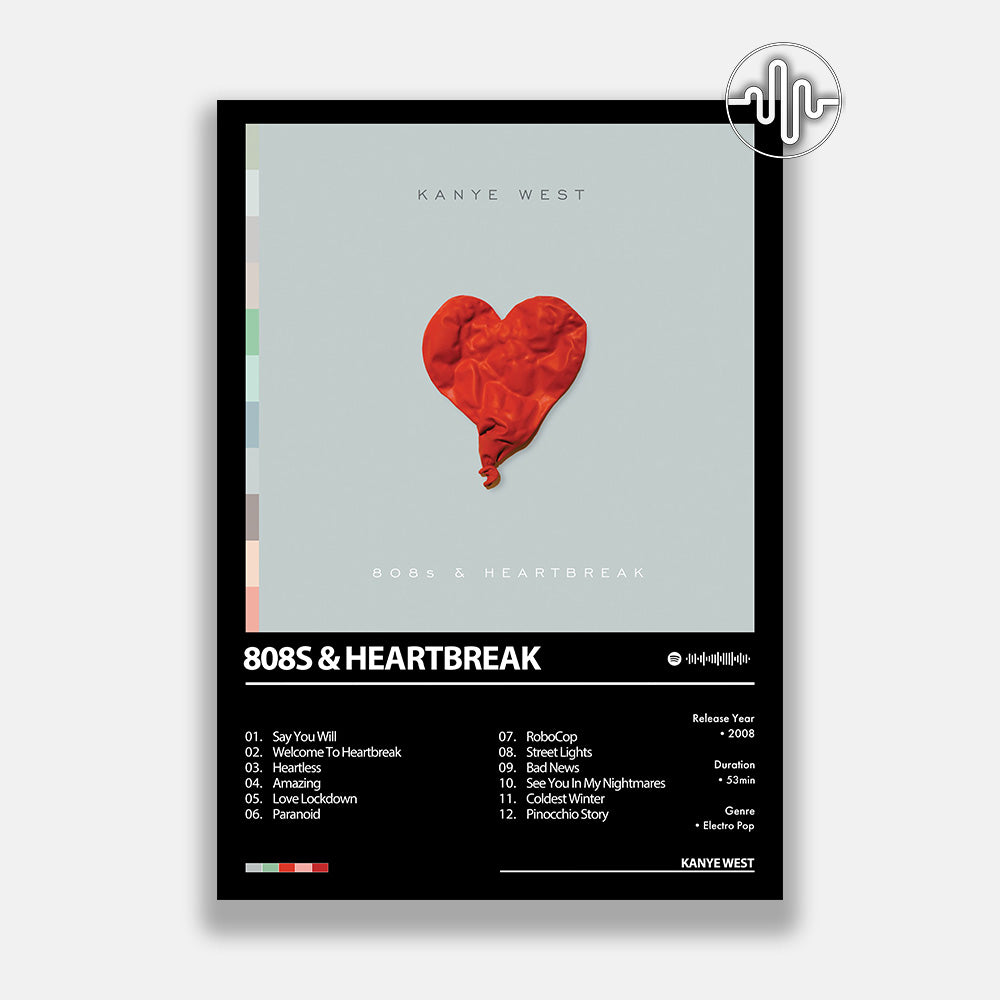 Kanye West - 808s & Heartbreaks | Digital album cover poster