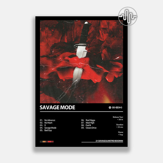 21 Savage & Metro Boomin - Savage Mode | Affiche de couverture d'album numérique
