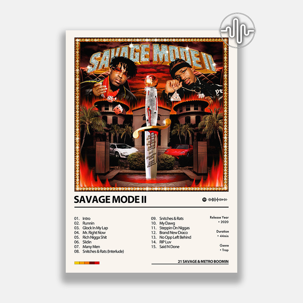 21 Savage & Metro Boomin - Savage Mode 2 | Affiche de couverture d'album numérique