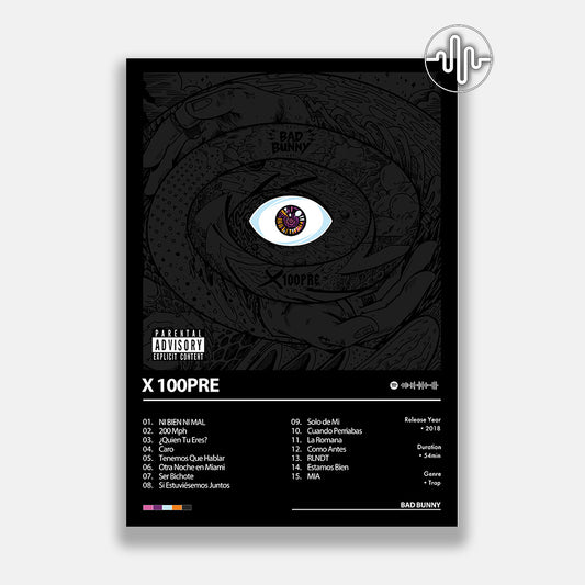 Bad Bunny - X 100PRE | Digital album cover poster