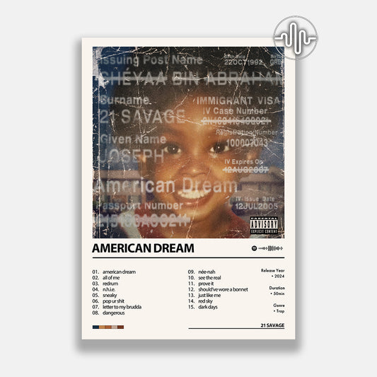 21 Savage - american dream | Affiche de couverture d'album numérique