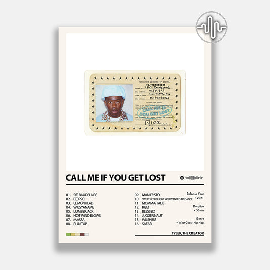 Tyler, The Creator - CALL ME IF YOU GET LOST | Affiche de couverture de l'album