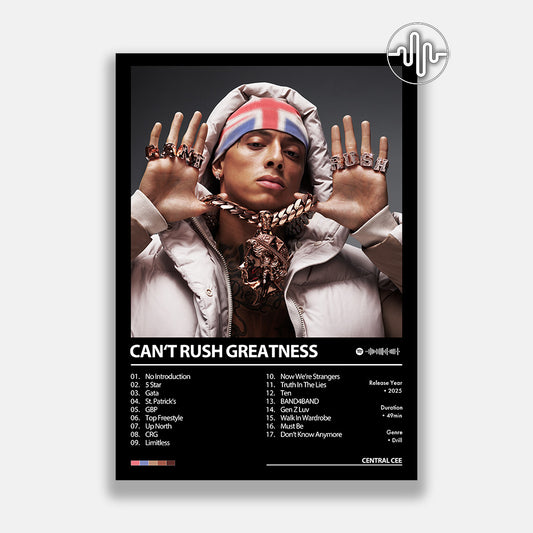 Central Cee - CAN'T RUSH GREATNESS | Digital album cover poster