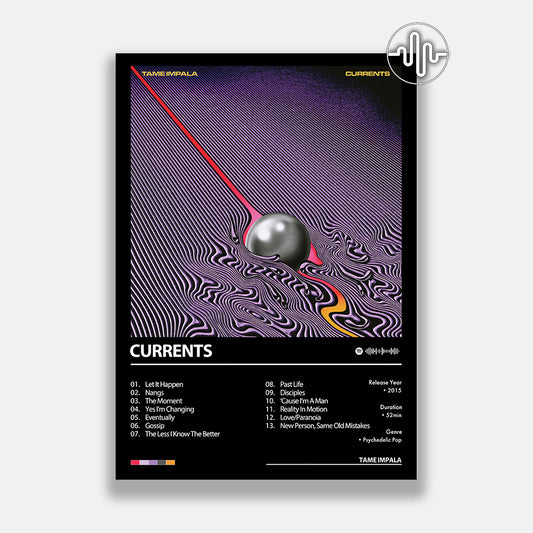 Tame Impala - Currents | Affiche de couverture de l'album