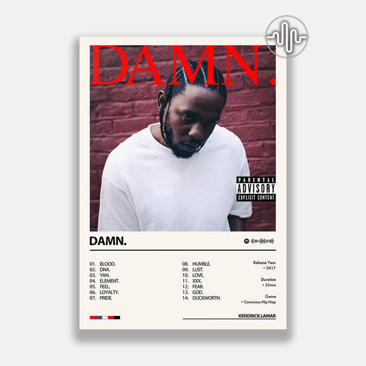 Kendrick Lamar - DAMN. | Affiche de couverture de l'album