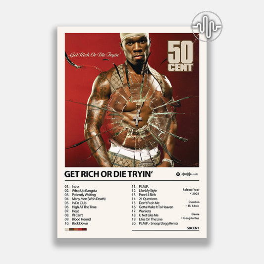 50 Cent - Get Rich Or Die Tryin' | Affiche de couverture d'album numérique