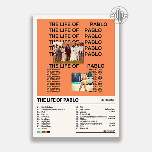 Kanye West - The Life Of Pablo | Affiche de couverture d'album numérique