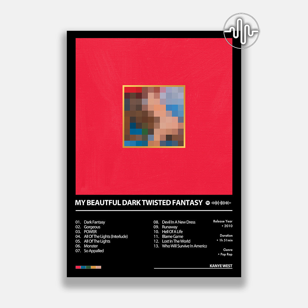 Kanye West - My Beautiful Dark Twisted Fantasy | Digital album cover poster