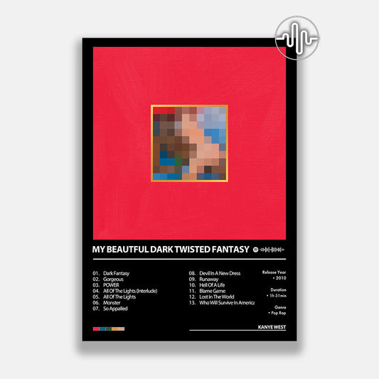 Kanye West - My Beautiful Dark Twisted Fantasy | Affiche de couverture d'album numérique