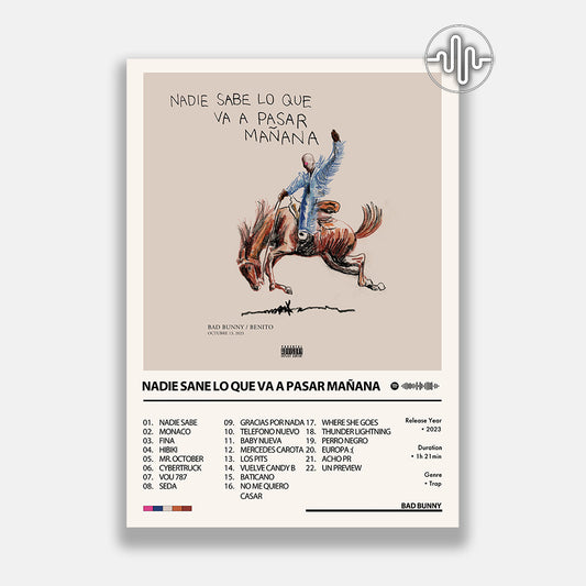 Bad Bunny - Nadie Sabe Lo Que Va a Pasar Mañana | Digital album cover poster