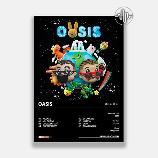 J Balvin & Bad Bunny - OASIS | Digital album cover poster
