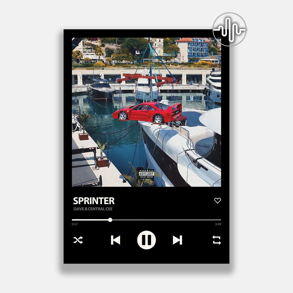 Dave & Central Cee - Sprinter | Affiche de chanson numérique