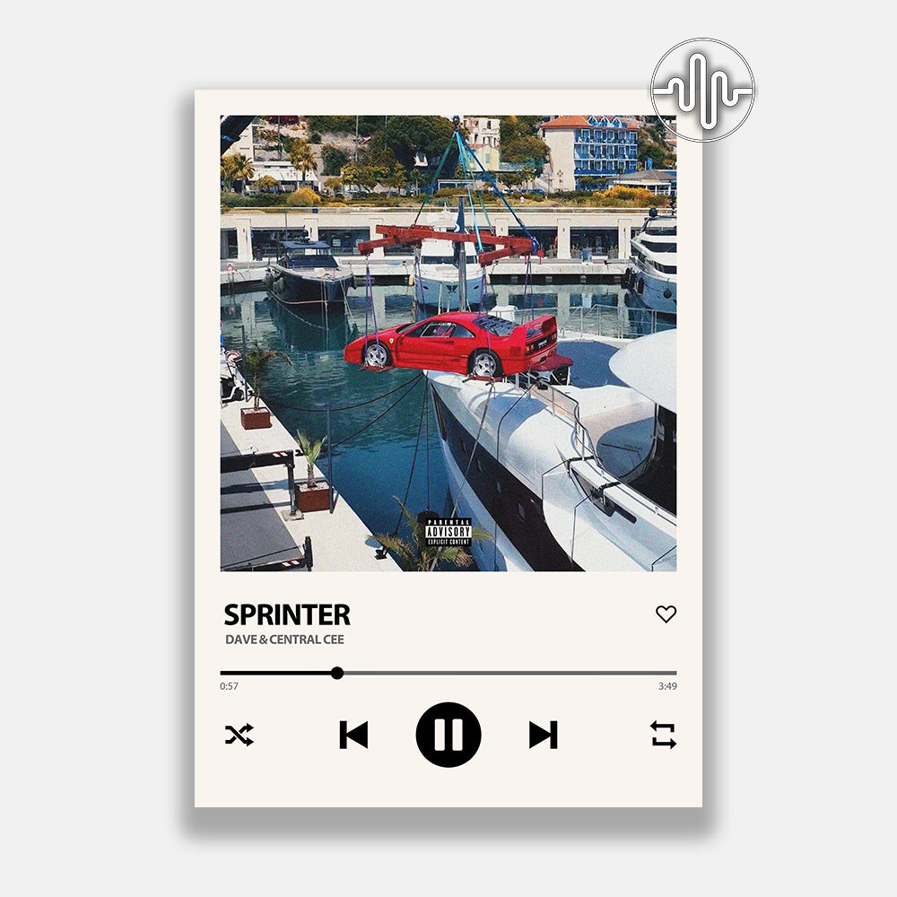 Dave & Central Cee - Sprinter | Affiche de chanson numérique