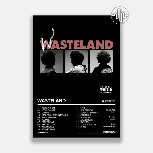 Brent Faiyaz - Wasteland | Digital album cover poster